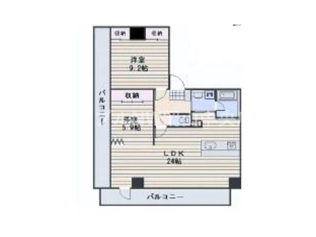 岡山市北区表町のマンションの間取り