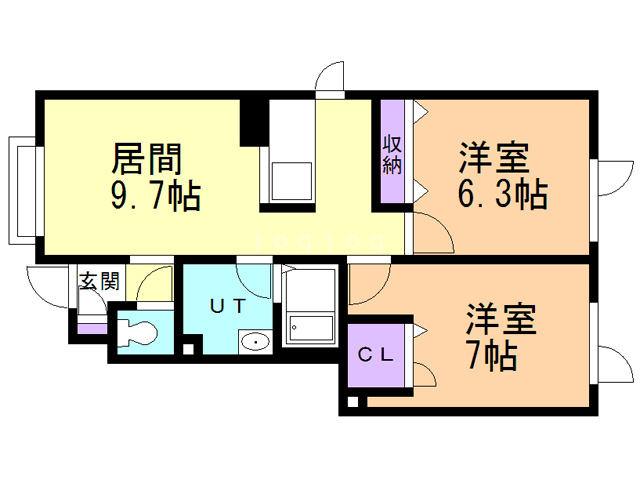 札幌市東区北五十条東のアパートの間取り