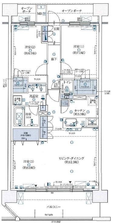 山形市十日町のマンションの間取り