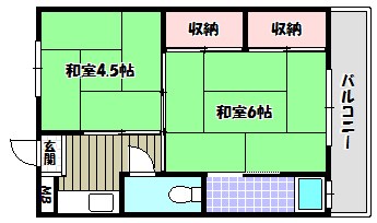 ビレッジハウス木戸　4号棟の間取り