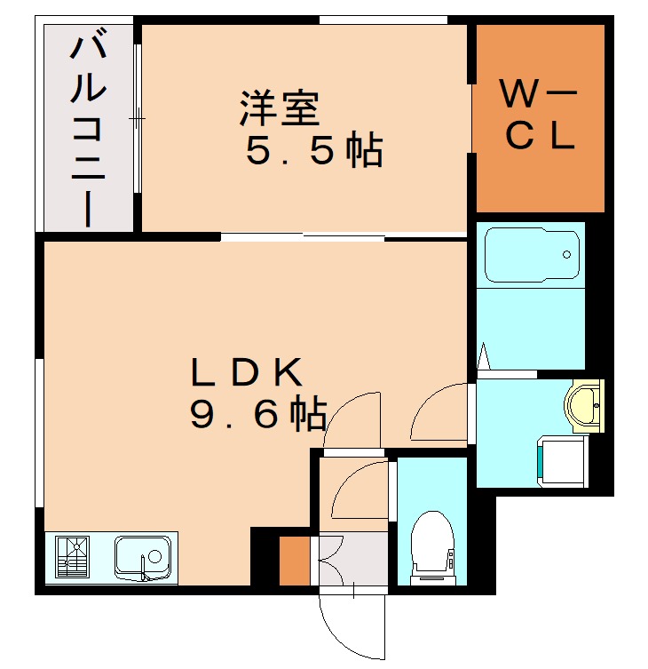 【福岡市東区和白東のアパートの間取り】