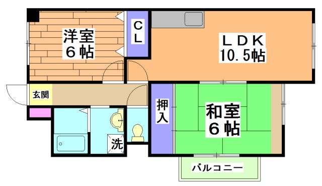 京都市右京区梅津前田町のマンションの間取り