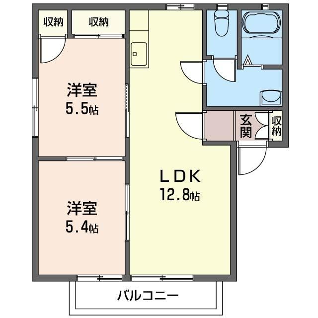 さいたま市見沼区大字南中丸のアパートの間取り