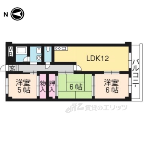 オーセント長岡京の間取り