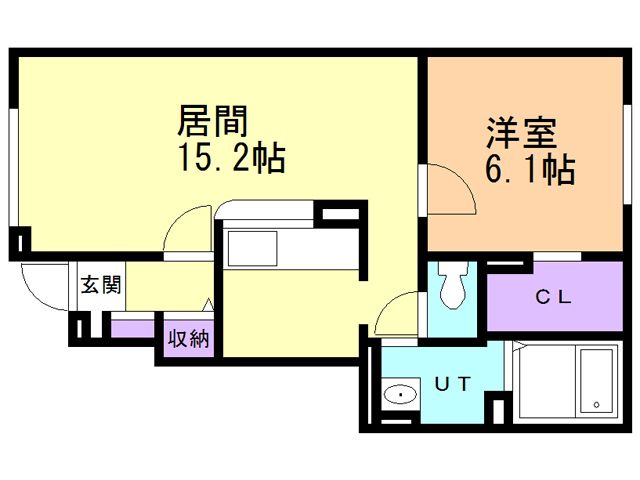 苫小牧市北光町のアパートの間取り