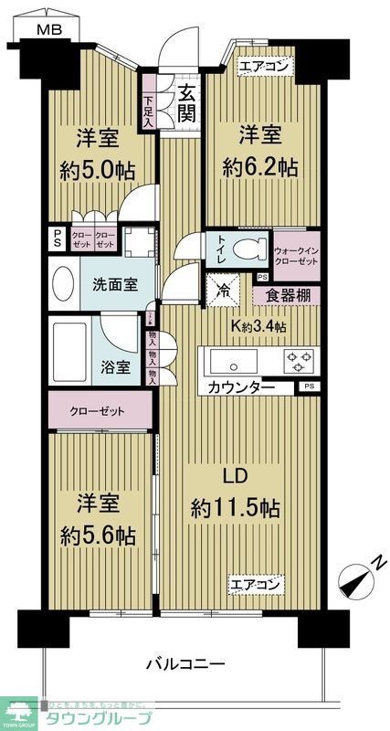 【習志野市鷺沼台のマンションの間取り】