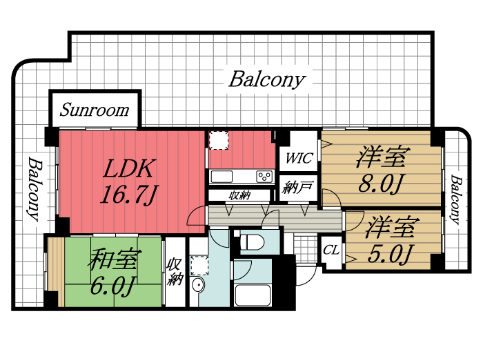 佐倉市上志津のマンションの間取り