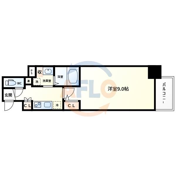 【大阪市浪速区戎本町のマンションの間取り】