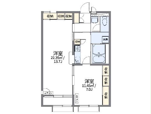 レオパレスメルベーユの間取り