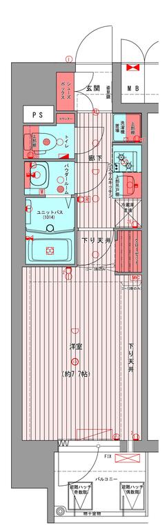 プレサンスNEO上新庄PRIMECRUISの間取り