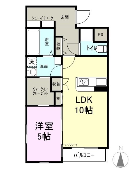 松本市清水のマンションの間取り