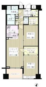 中央区日本橋箱崎町のマンションの間取り