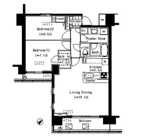 ＰＲＩＭＥ　ＵＲＢＡＮ　東中野　ＣＯＵＲＴの間取り