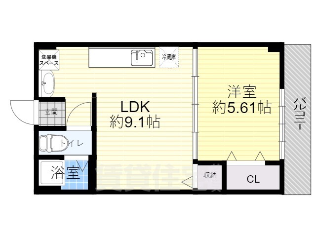 京都市伏見区桃山町中島町のマンションの間取り