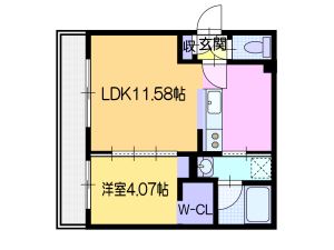 札幌市中央区北十三条西のマンションの間取り