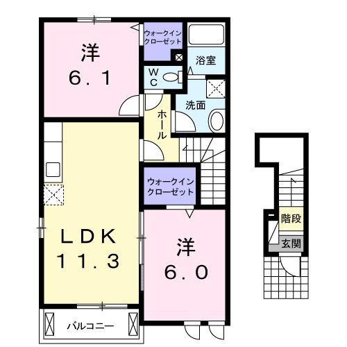 リバーサイドＭＧ　Ａの間取り