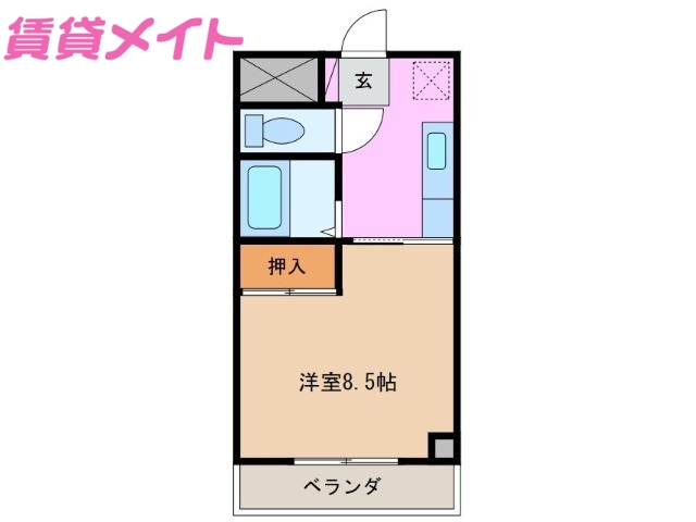 津市栗真町屋町のマンションの間取り