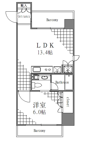 都営浅草線 浅草橋駅 徒歩5分 13階建 築19年の間取り写真