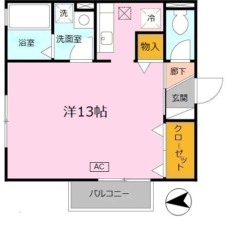 大和高田市大字築山のアパートの間取り