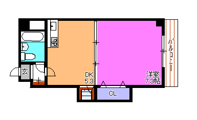 加古川市加古川町河原のマンションの間取り