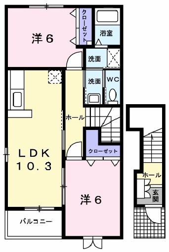 エルミタージュ　Ｂの間取り