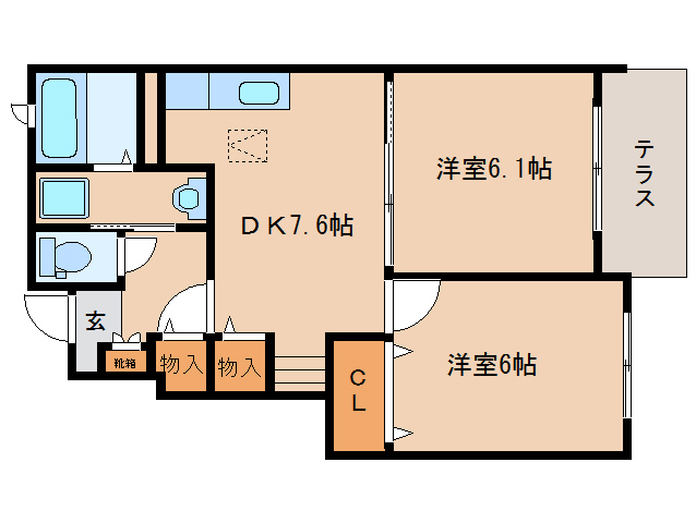 五條市野原中のアパートの間取り