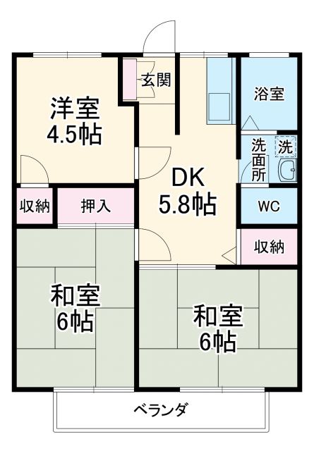 神奈川県相模原市南区下溝（アパート）の賃貸物件の間取り