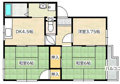 広島市佐伯区五日市中央のアパートの間取り