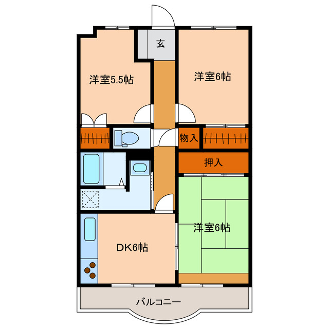 浜松市中央区飯田町のマンションの間取り