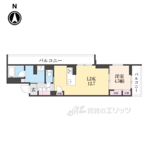 京都市下京区西側町のマンションの間取り