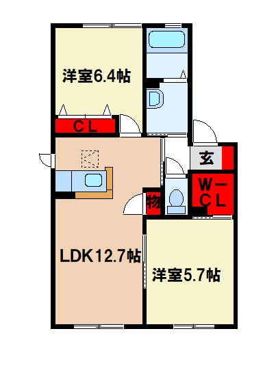 ファームタウン広楽園Cの間取り