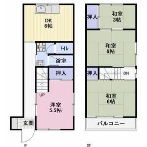 津市高茶屋小森町のアパートの間取り