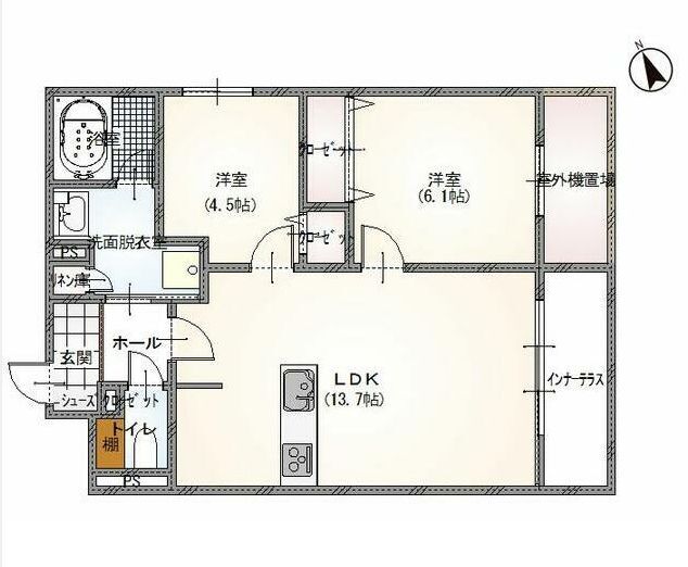 グランディールＡ＆Ｎ出町柳の間取り