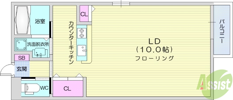 レヴァムール中島丁の間取り