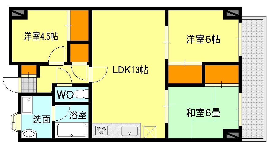 広島市中区舟入南のマンションの間取り