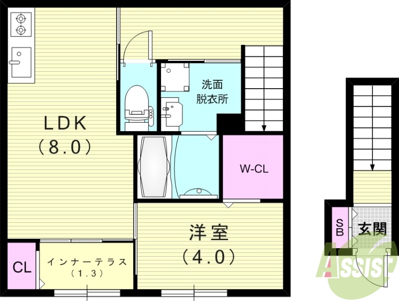 尼崎市武庫豊町のアパートの間取り