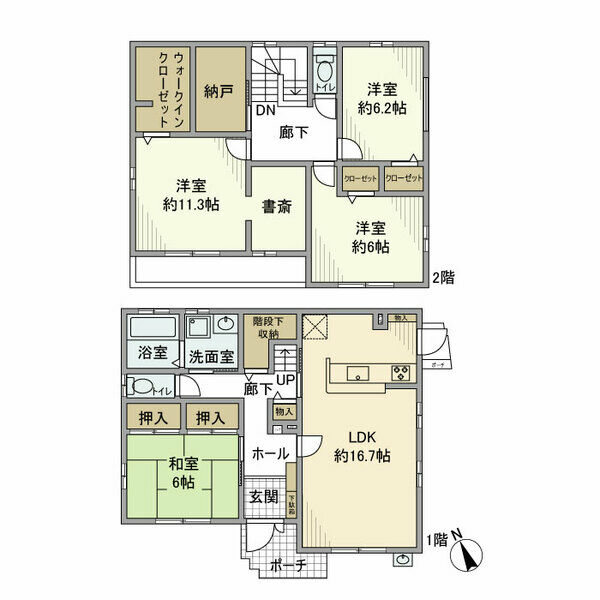 大岩町字南町裏戸建の間取り