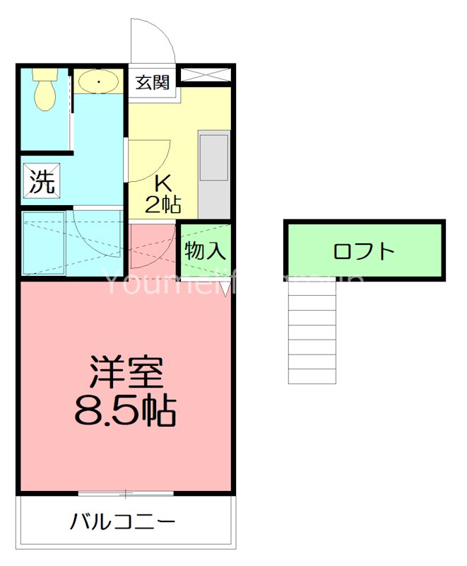 STUDIO　FLAT　Kの間取り