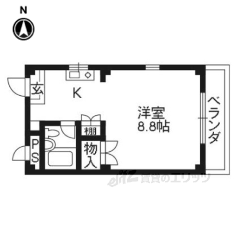 京都市北区紫野下門前町のマンションの間取り