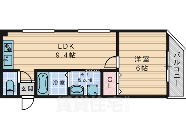 枚方市津田駅前のマンションの間取り