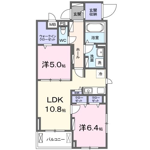 京都市左京区下鴨北芝町のマンションの間取り