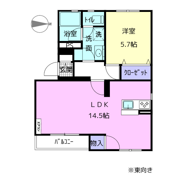 松本市筑摩のマンションの間取り