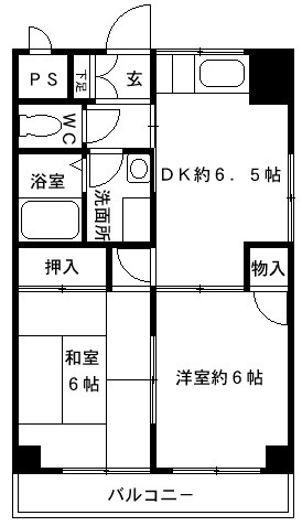 神戸市灘区徳井町のマンションの間取り