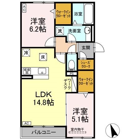 Ｄ-ＲＯＯＭ福光東　ＥＡＳＴの間取り