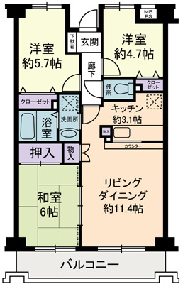 エントピアつきみ野の間取り