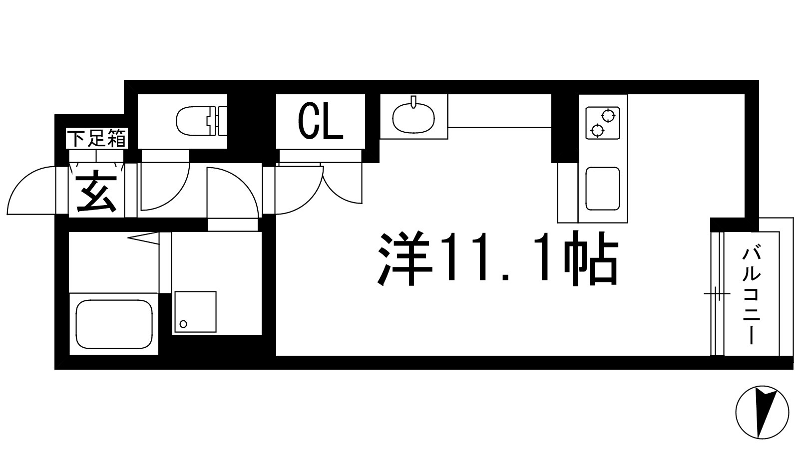 川西市東畦野のアパートの間取り