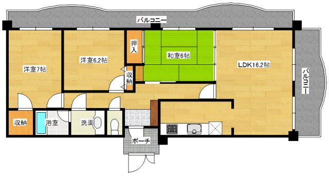 広島市中区光南のマンションの間取り