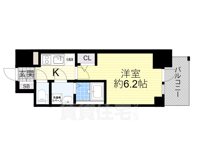 大阪市住吉区南住吉のマンションの間取り