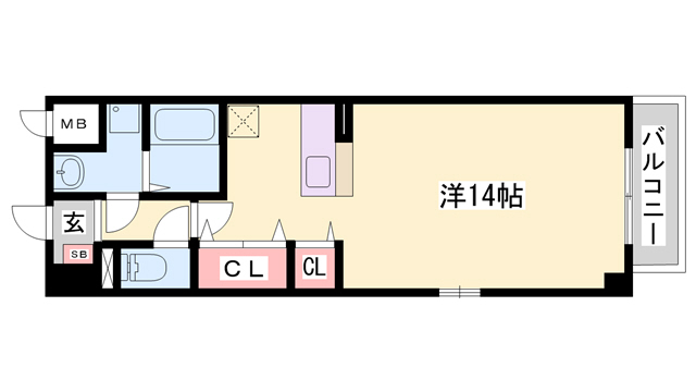 明石市魚住町金ケ崎のマンションの間取り