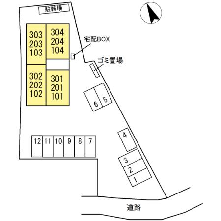 【広島市安佐南区大町西のアパートの駐車場】